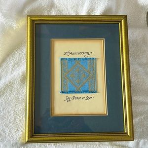 Vintage Isidore Limited  framed 50 th  Anniversary Embroidered # 416